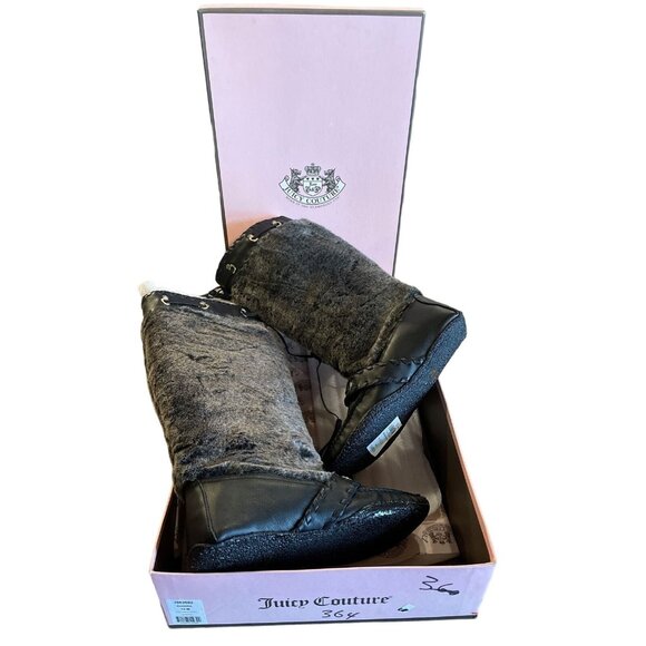 Juicy Couture mukluk faux fur moccasin boots y2k Vintage Size 10 US New In Box - Picture 1 of 9